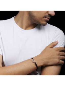 GIVA - Avni By Giva Oxidised Silver Crescent Moon Bracelet For Mens