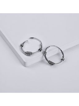 GIVA - Avni By Giva Oxidised Silver Ring Baali (Hoops) For Mens