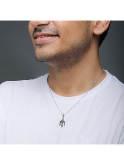 GIVA - Avni By Giva Oxidised Silver Trishul Pendant With Box Chain For Mens