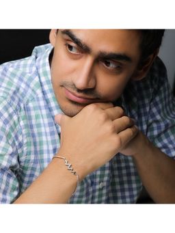 GIVA - Sterling Silver Heartbeat Bracelet For Mens