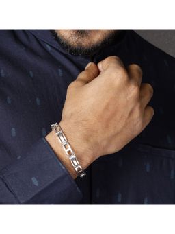 GIVA - Sterling Silver Jazzy Link Bracelet For Mens
