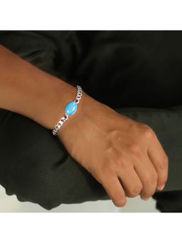 GIVA - Sterling Silver Dabangg Blue Men'S Bracelet For Mens