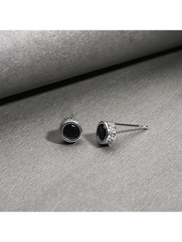 GIVA - Sterling Silver Black Sphere Studs For Mens