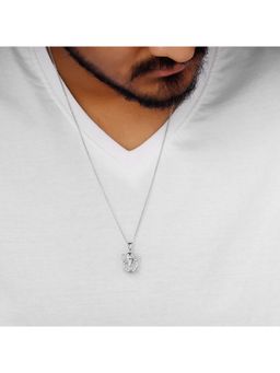 GIVA - Sterling Silver Ganesha Pendant With Link Chain For Mens