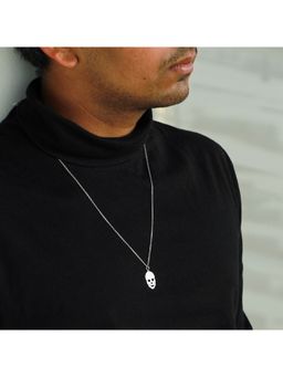 GIVA - Sterling Silver Love Skull Pendant With Link Chain For Mens