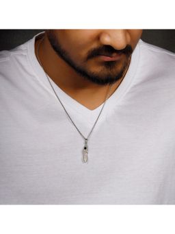 GIVA - Avni By Giva Oxidised Silver Leaf Pendant With Link Chain For Mens