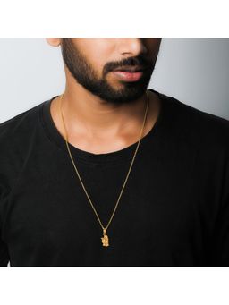 GIVA - Sterling Silver Golden Radha Krishna Pendant For Mens