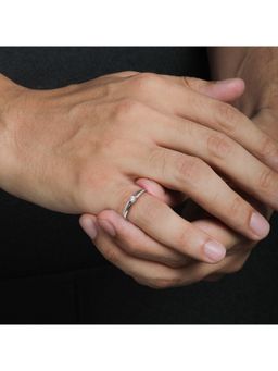 GIVA - Sterling Silver Minimal Silver Zircon Ring For Mens