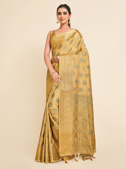 Mimosa - Women'S Kanjivaram Art Silk Saree With Unstiched Blouse