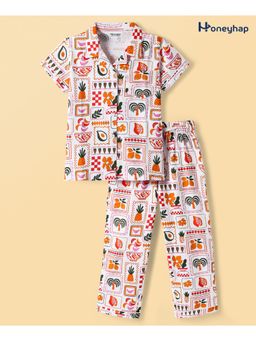 Honeyhap - Cotton Printed T-Shirt and Pyjama