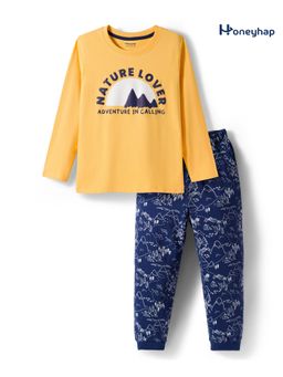 Honeyhap - Cotton Printed T-Shirt and Pyjama