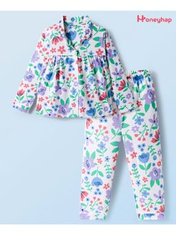 Honeyhap - Cotton Floral Printed T-Shirt and Pyjama