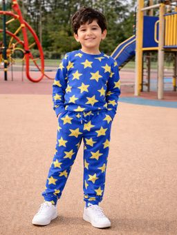 Somersault - Boys Stars Blue Cotton T-Shirt and Pyjama