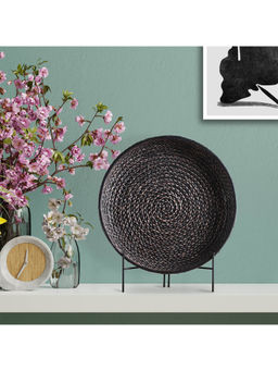 HomeTown - Zenith Polyresin Round Platter Diameter 38Cm In Black