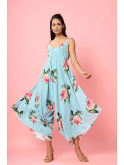 Pasha India - Striped Floral Palazzo Jumpsuit