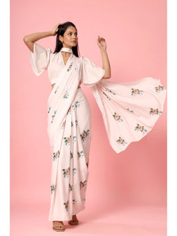 Pasha India - Verbana Pink Pre Drapped Saree with Stitched Blouse