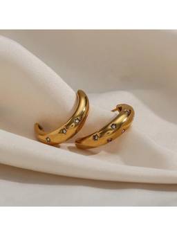 Inaya Accessories - 18KT Gold Plated Alex Zirconia Earrings