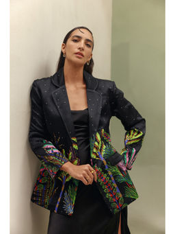 NOIB - Black Riva Night Safari Printed Blazer