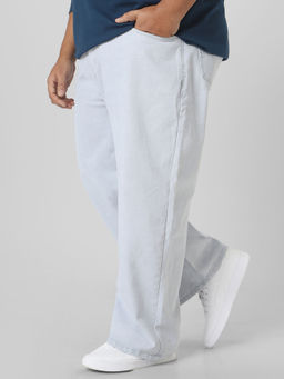 Urbano Plus - Mens Light Blue Loose Fit Washed Jeans
