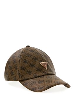 Guess - Brown Leather Logo Mens Cap