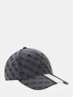 Guess - Grey Leather Logo Mens Cap