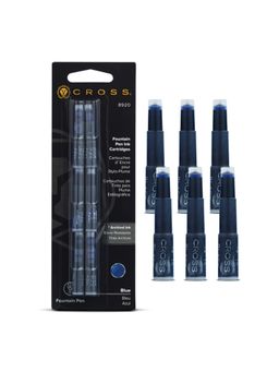 Cross - Fountain Pen Blue Ink Cartridges - Premium Refills For Smooth Writing (Pack of 6)