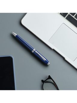Cross - Townsend Cobalt Blue Ballpoint Pen - Diamond Pattern, Chrome Trim