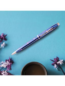 Cross - Century Ii Cherry Blossom Translucent Blue Ballpoint Pen - Medium Point