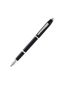 Cross - Century Ii Black Lacquer Fountain Pen - Fine Nib, Chrome Trim, Smooth Writing