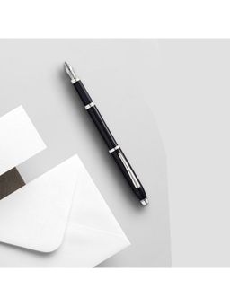Cross - Century Ii Translucent Black Lacquer Fountain Pen - Medium Nib, Chrome Trim