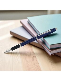 Cross - Century Ii Translucent Blue Lacquer Fountain Pen - Medium Nib, Chrome Trim