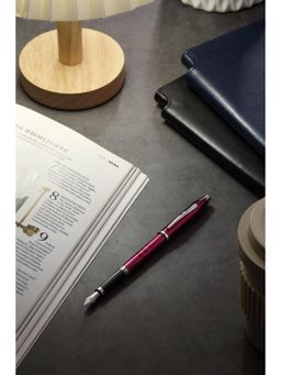 Cross - Century Ii Midnight Plum Fountain Pen - Fine Nib, Black Ink, Chrome Trim