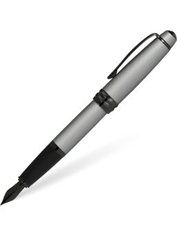 Cross - Bailey Gray Lacquer Fountain Pen - Extra-Fine Nib, Refillable, Black Ink