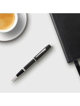Cross - Coventry Black Lacquer Rollerball Pen With Polished Chrome Accents And Black Ink