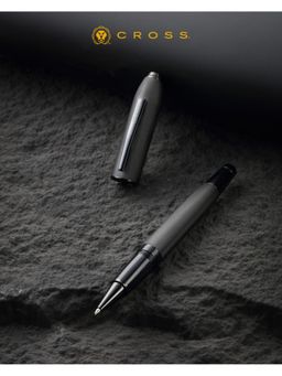 Cross - Peerless Slate Gray Rollerball Pen - Diamond Engraved, Luxury Writing Instrument