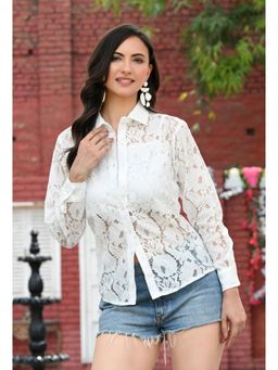 TBOJ - Women White Net Shirt