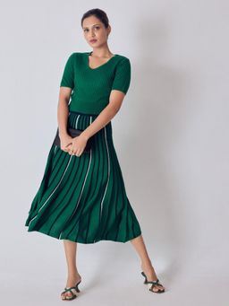 The Label Life - Emerald Stripe Detail Midi Dress