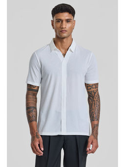 Snitch - White Textured Polo T-Shirt