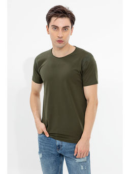 Snitch - Raw Edge Olive T-Shirt