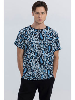 Snitch - Animal Print Leopard Blue T-Shirt