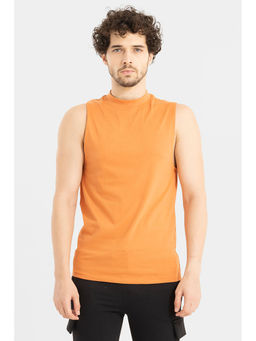 Snitch - Solid Orange Sleeveless T-Shirt