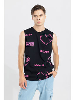 Snitch - Cyber Space Black Sleeveless T-Shirt
