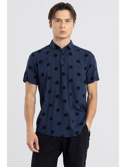 Snitch - Polka Dotted Blue Polo T-Shirt