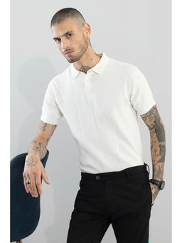 Snitch - Coulter Knitted White Polo T-Shirt