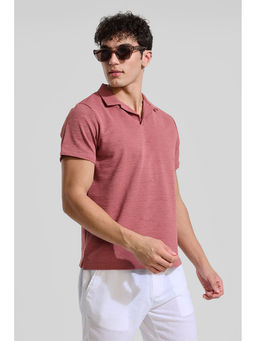 Snitch - Mauve Textured Polo T-Shirt