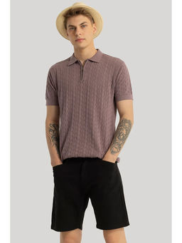Snitch - Ascent Mauve Knitted Polo T-Shirt
