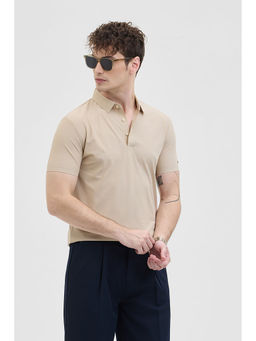 Snitch - Beige Technical Stitchless Polo T-Shirt