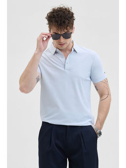 Snitch - Light Blue Technical Stitchless Polo T-Shirt