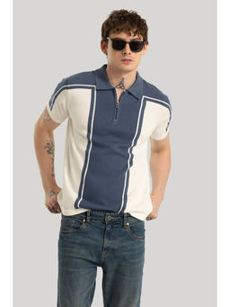 Snitch - Niels Blue Knitted Polo T-Shirt