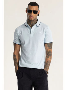 Snitch - Light Blue Slim Fit Polo T-shirt